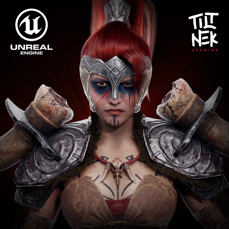 Bloodlust real-time female barbarian, 3D character art by Ashikuzzaman Antor, 3D character artist in Bangladesh