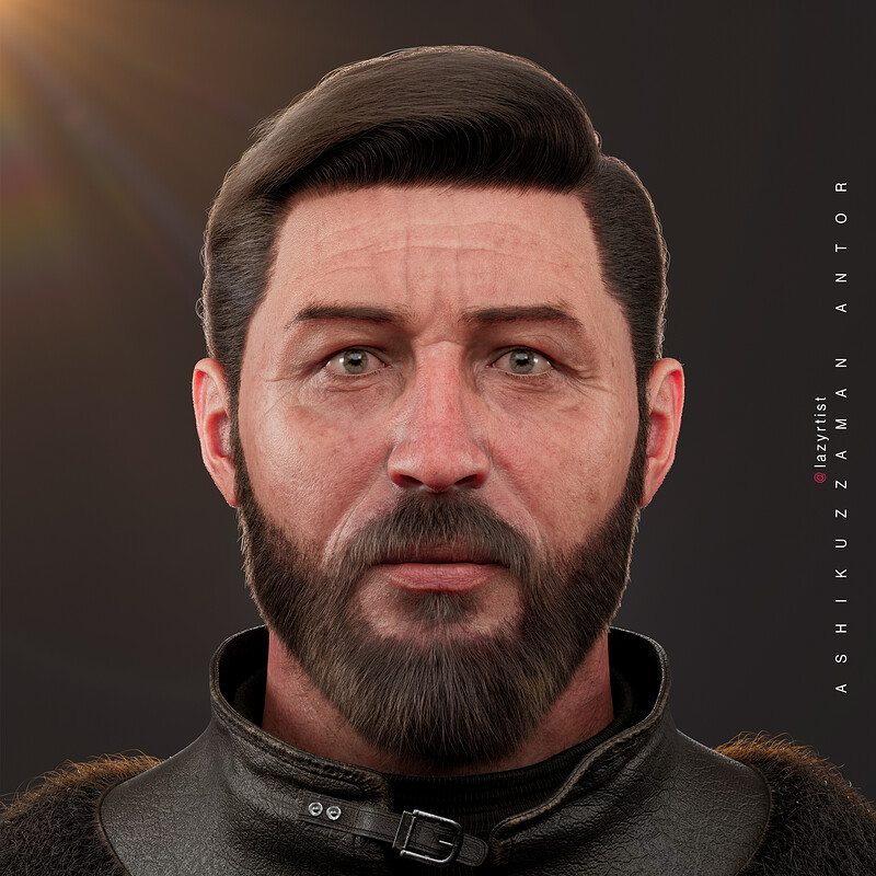 3D realistic portrait, character art by Ashikuzzaman Antor, 3D character artist Dhaka