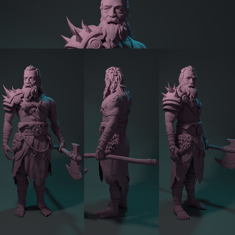 Viking warrior 3D character sculpt by Ashikuzzaman Antor, character artist in Dhaka