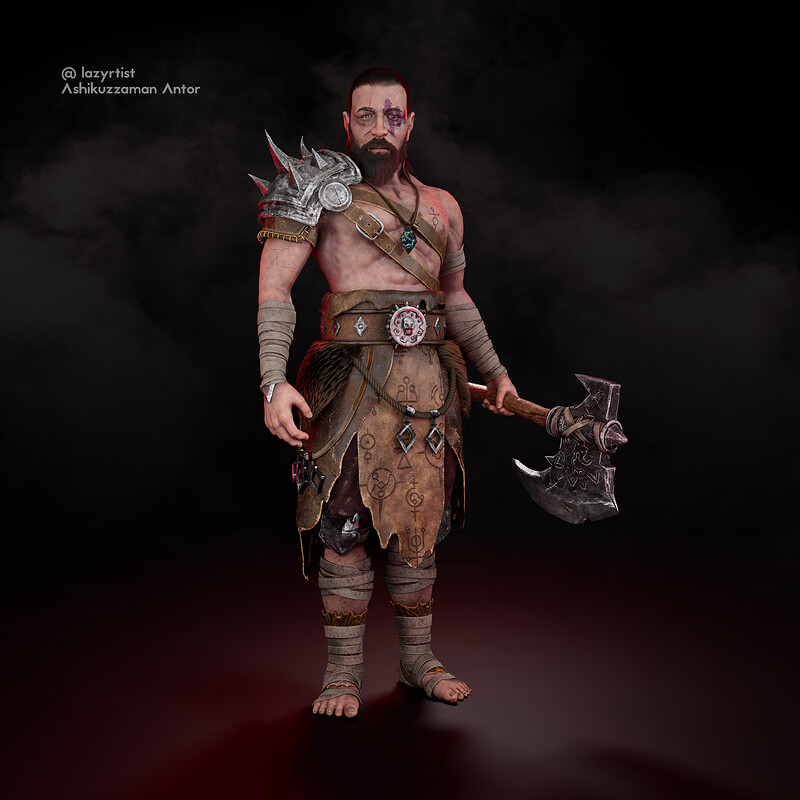 Warrior 3D game character by Ashikuzzaman Antor, 3D character artist in Bangladesh