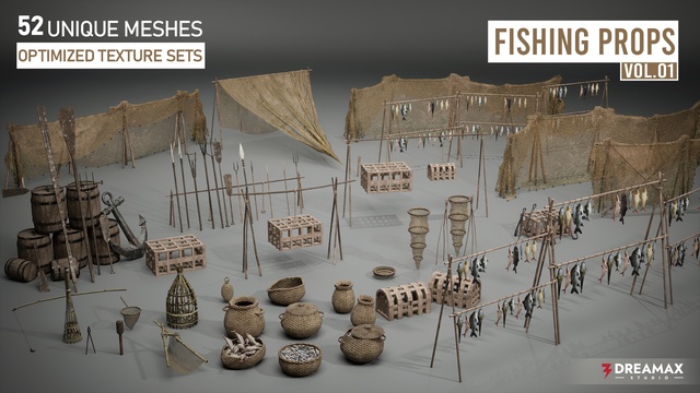 Medieval Fishing Props – Tools & Traps Vol. 1